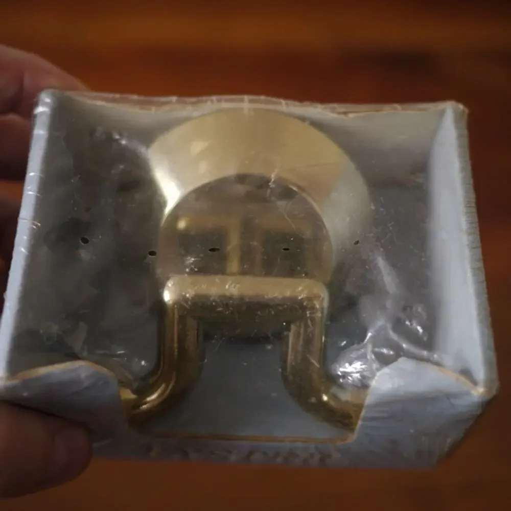 NEW NIB Vintage 1990s IKEA Lyster Bright Brass Double Robe Coat Hat Hook